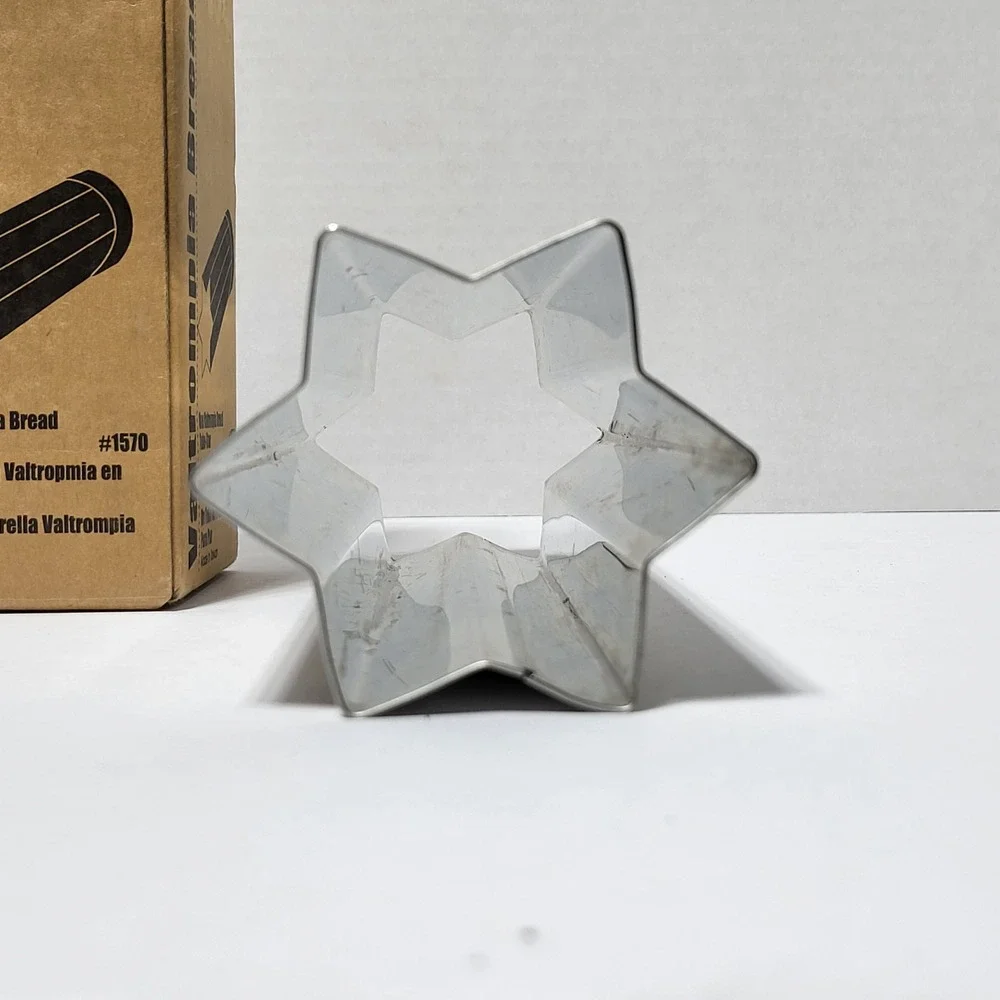 The Pampered Chef Valtrompia Bread Tube Star Shape Stainless‎ Steel 1570 Silver